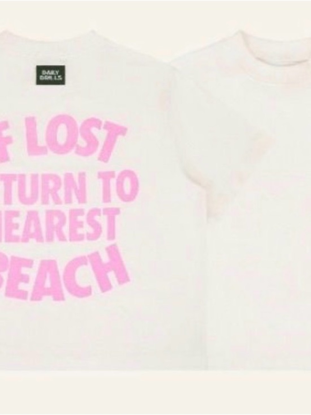 Daily Drills Graphic Tee - 'If Lost Return to Nearest Beach' xs/sm